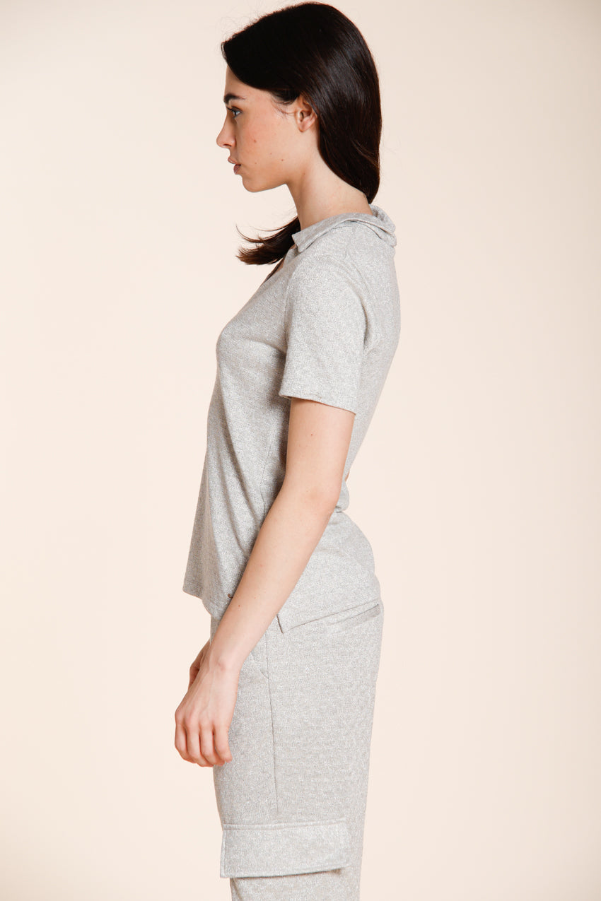 Ada camicia donna a manica corta in tricot lurex