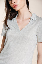 Ada camicia donna a manica corta in tricot lurex