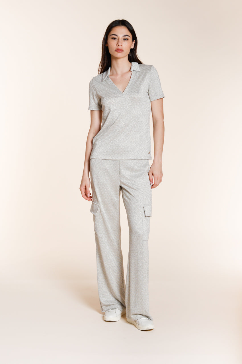 Ada camicia donna a manica corta in tricot lurex