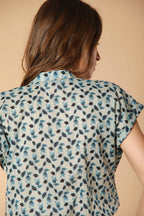 Adele MM chemise femme en voile de coton avec imprimé feuilles