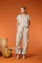 Adele MM chemise femme à manches courtes en tencel