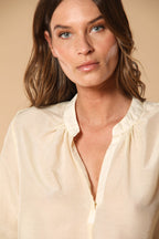 Adele camicia donna a manica lunga in mussola misto cotone e seta