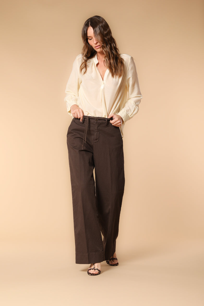 Adele camicia donna a manica lunga in mussola misto cotone e seta