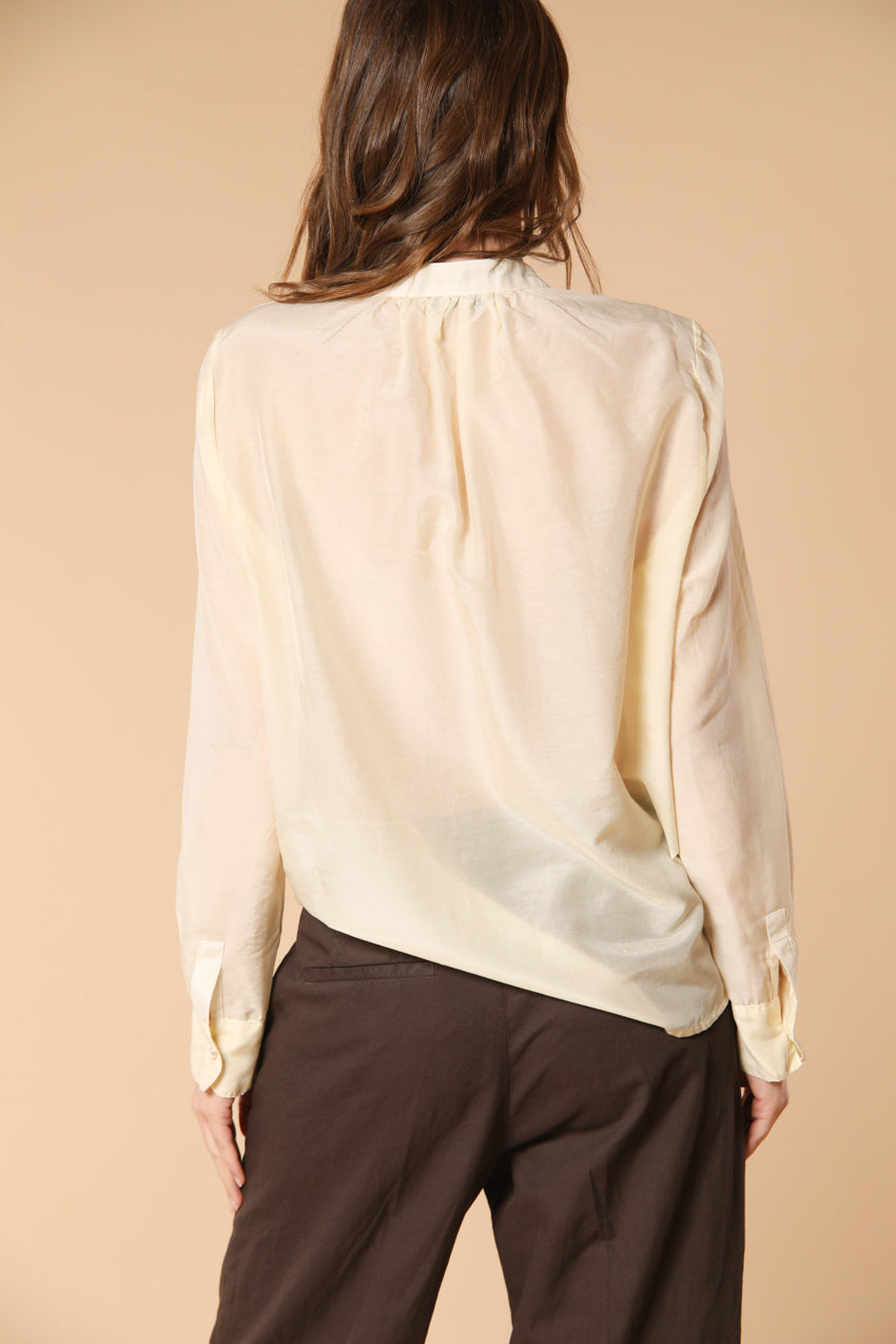 Adele camicia donna a manica lunga in mussola misto cotone e seta