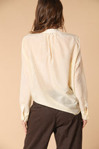 Adele camicia donna a manica lunga in mussola misto cotone e seta