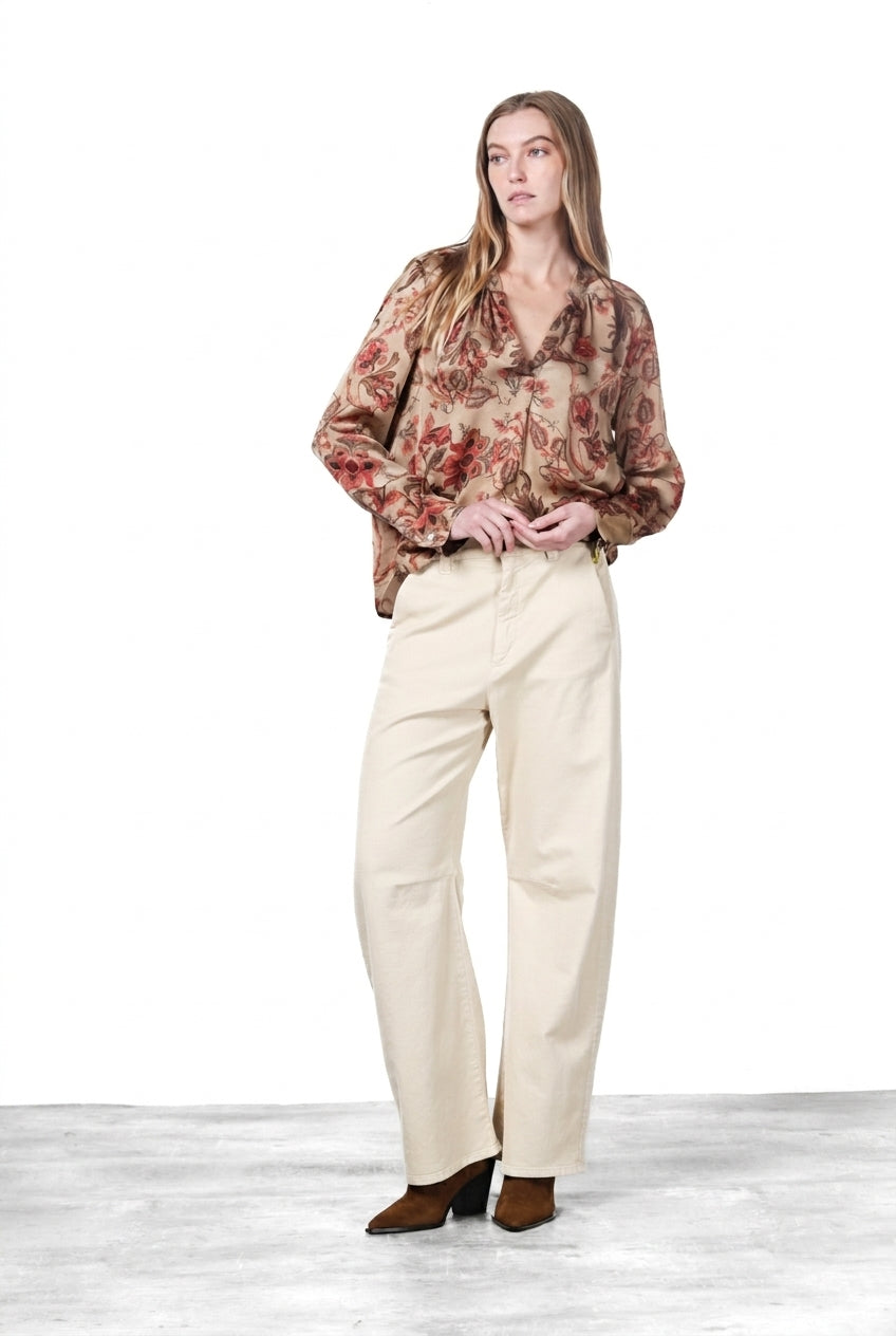 Adele women's shirt in viscose pattern large flowers