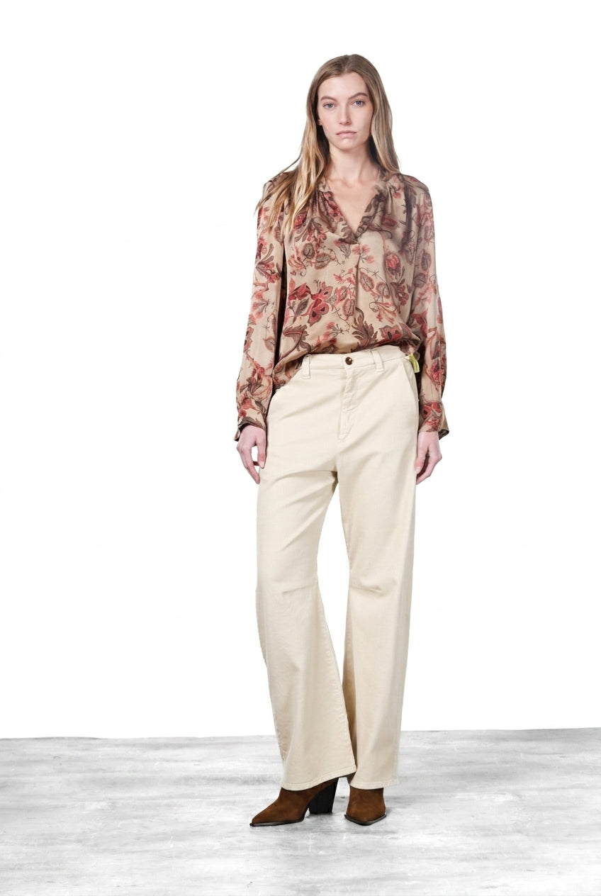 Adele women's shirt in viscose pattern large flowers