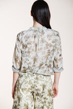 Adele Hemd Damen Langarm aus Baumwollmusselin Blumenmuster