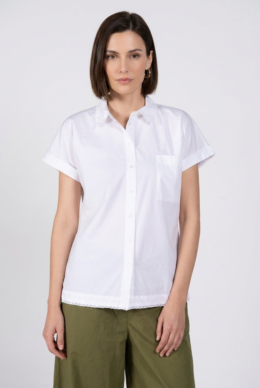 Livia chemise femme à manches courtes en popeline