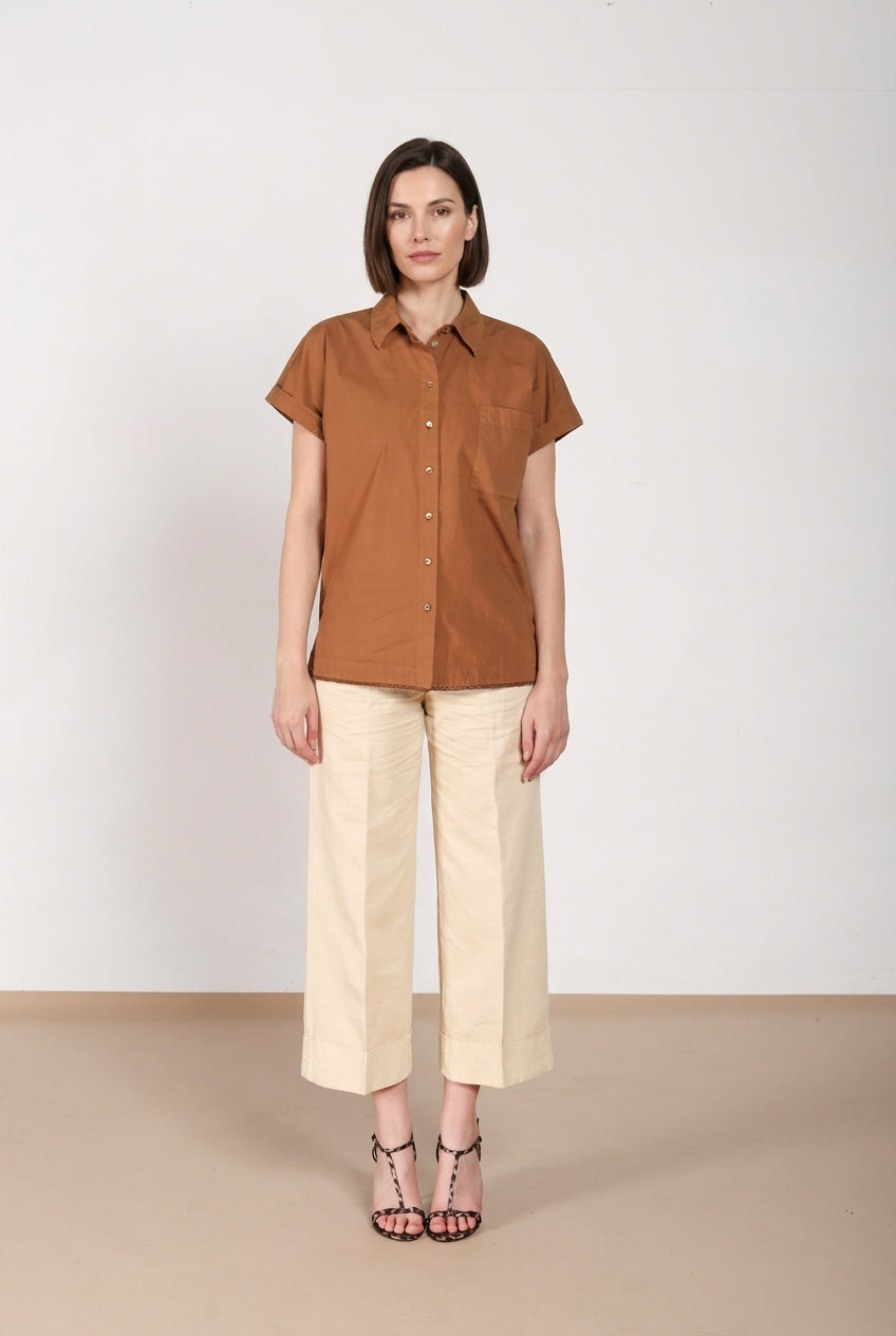 Livia chemise femme à manches courtes en popeline