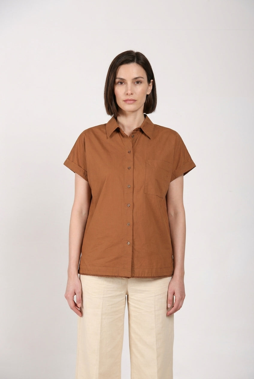 Livia camisa mujer manga corta en popelín