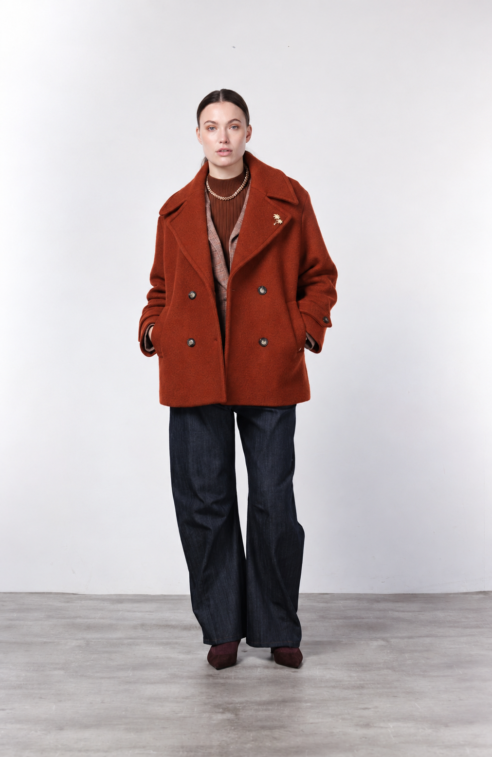 Manteau femme Leonie en bouclé de laine