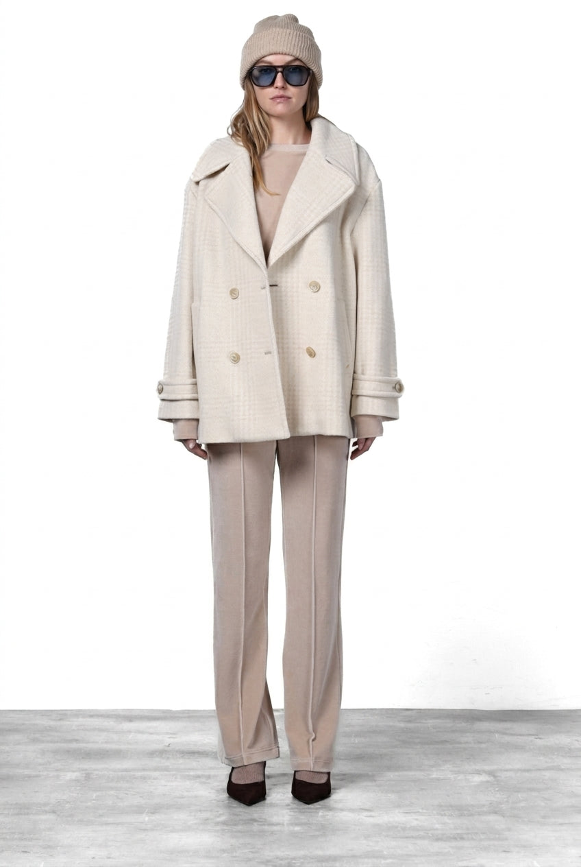 Leonie women’s coat in checked wool pattern