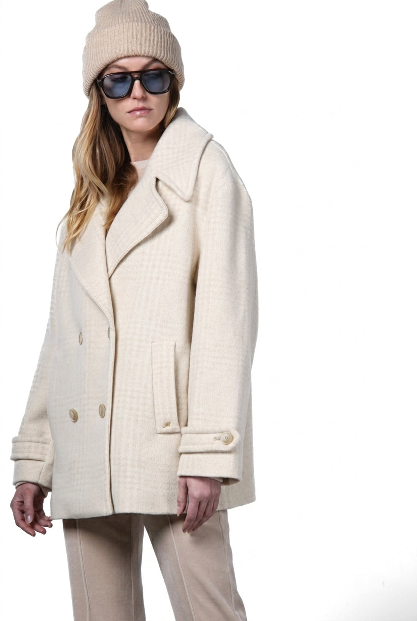 Leonie women’s coat in checked wool pattern