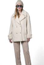 Leonie women’s coat in checked wool pattern