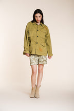 Florence New veste femme en twill léger stretch broderie fleurs