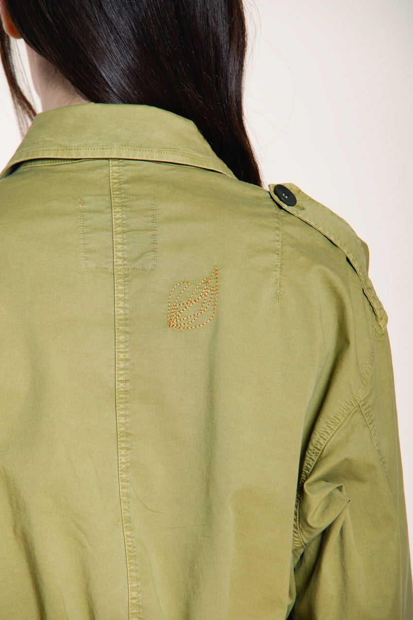 Florence New veste femme en twill léger stretch broderie fleurs