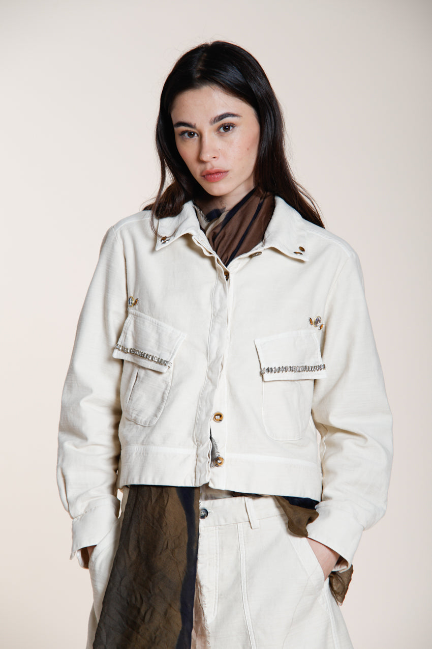 San Diego Damen Jacke Dame aus Flammgarn-Baumwolle mit Nieten