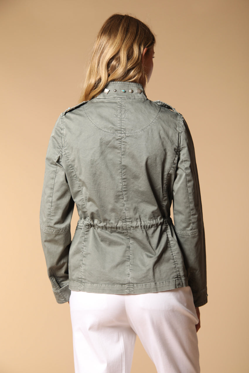Eva field jacket donna in twill con borchie