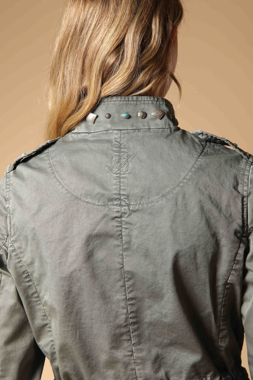 Eva field jacket donna in twill con borchie