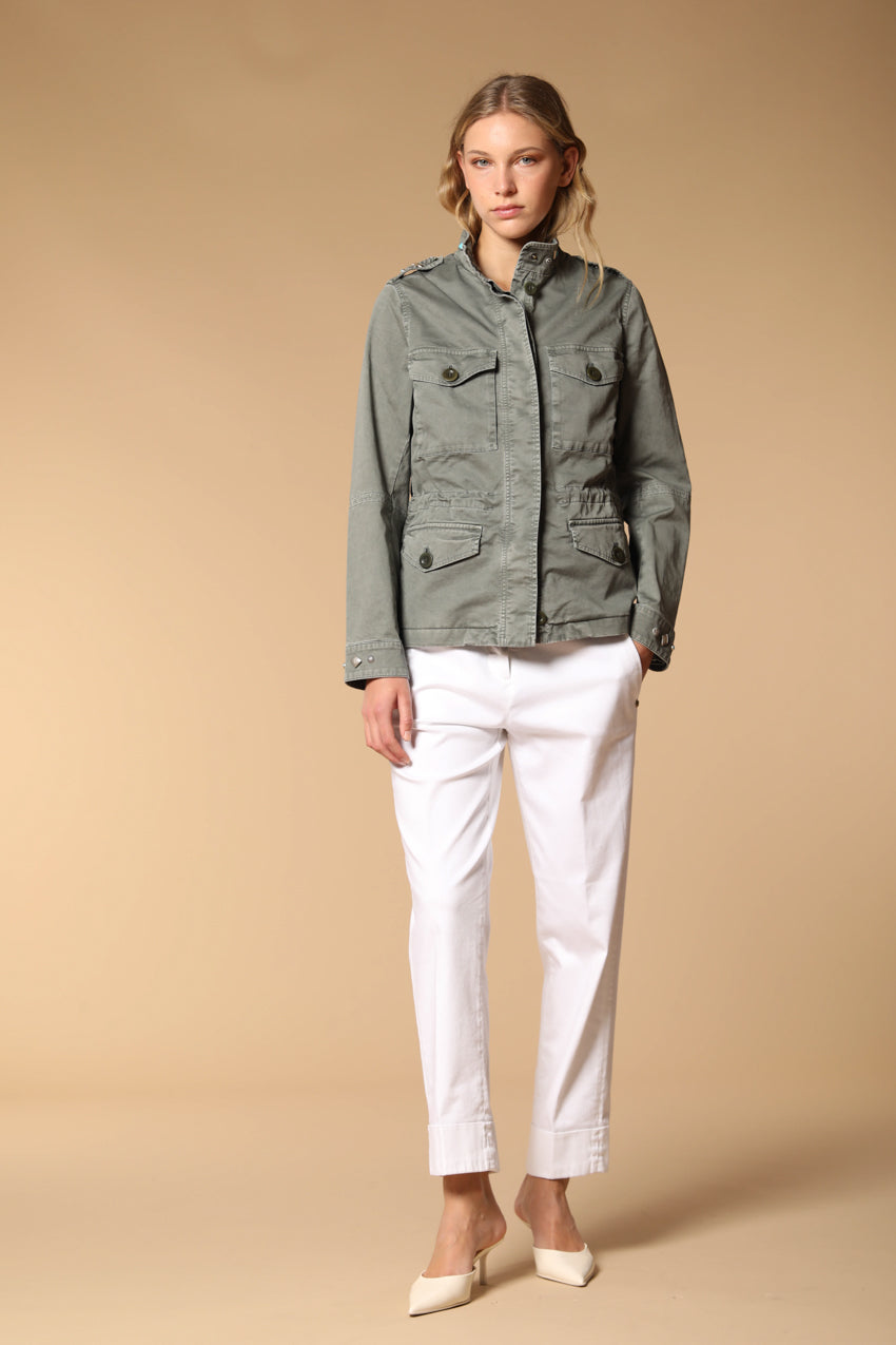 Eva field jacket donna in twill con borchie