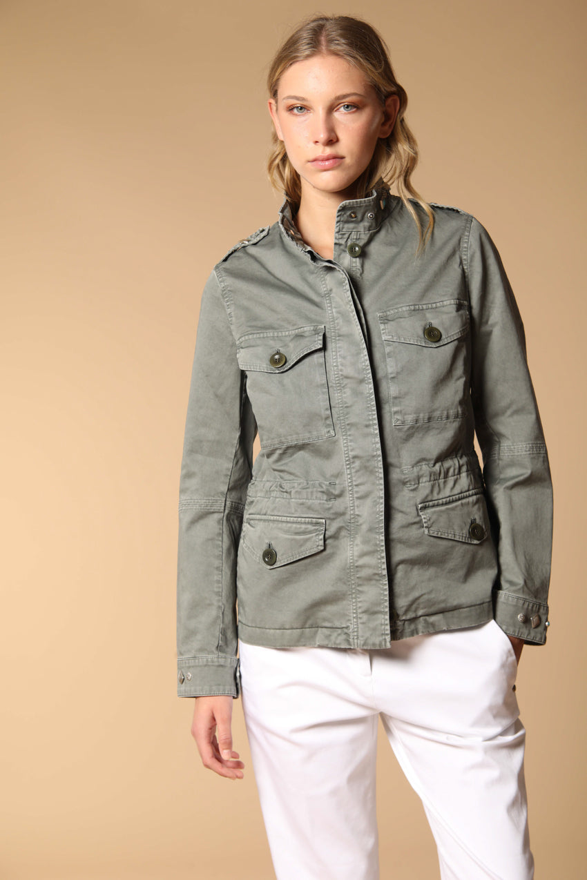 Eva field jacket donna in twill con borchie