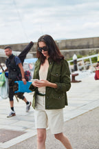 Eva chaqueta mujer en twill bordado flores