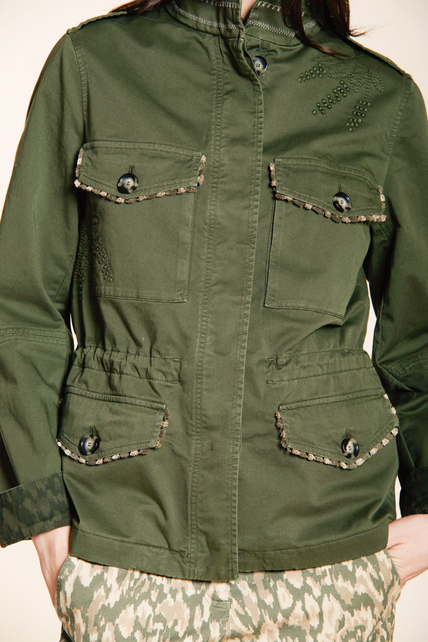 Eva chaqueta mujer en twill bordado flores