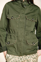 Eva chaqueta mujer en twill bordado flores