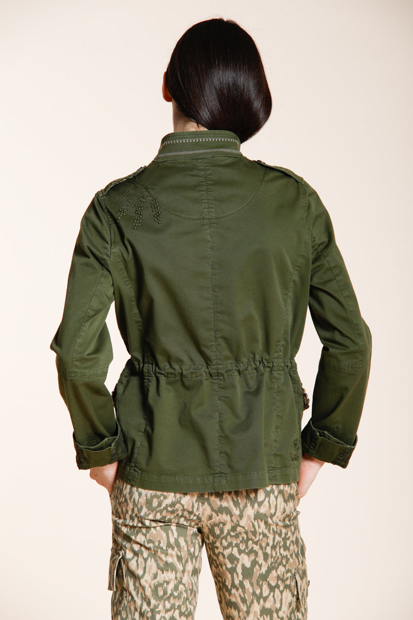 Eva giacca donna in twill ricamo fiori