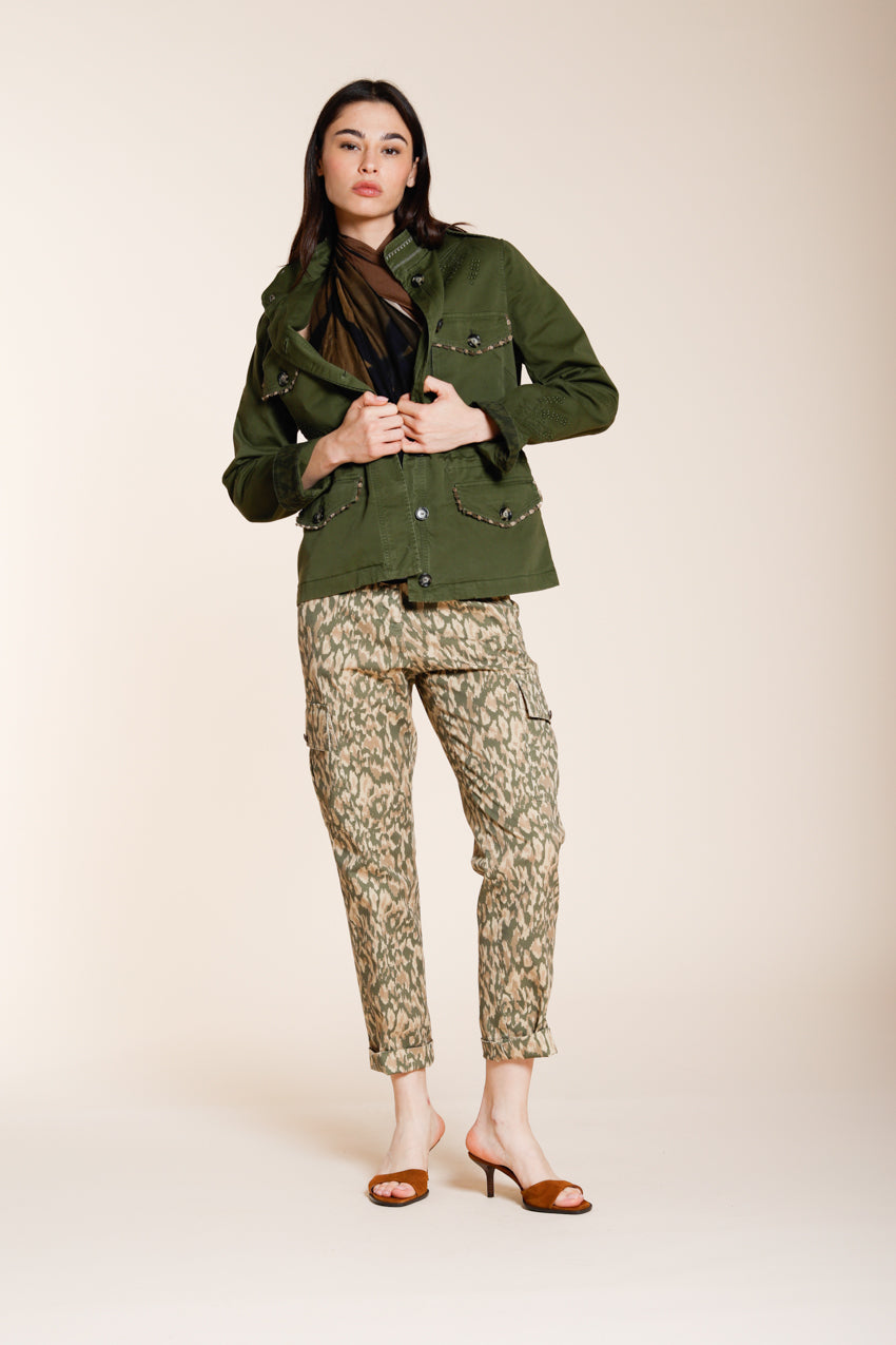 Eva giacca donna in twill ricamo fiori