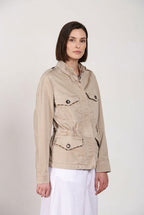 Eva chaqueta mujer en twill bordado flores