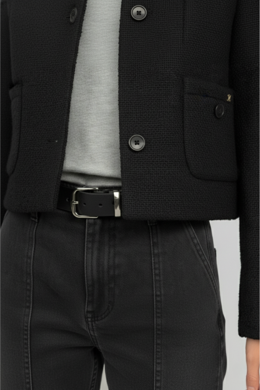 Lou Lou giacca cropped donna in bouclé misto lana