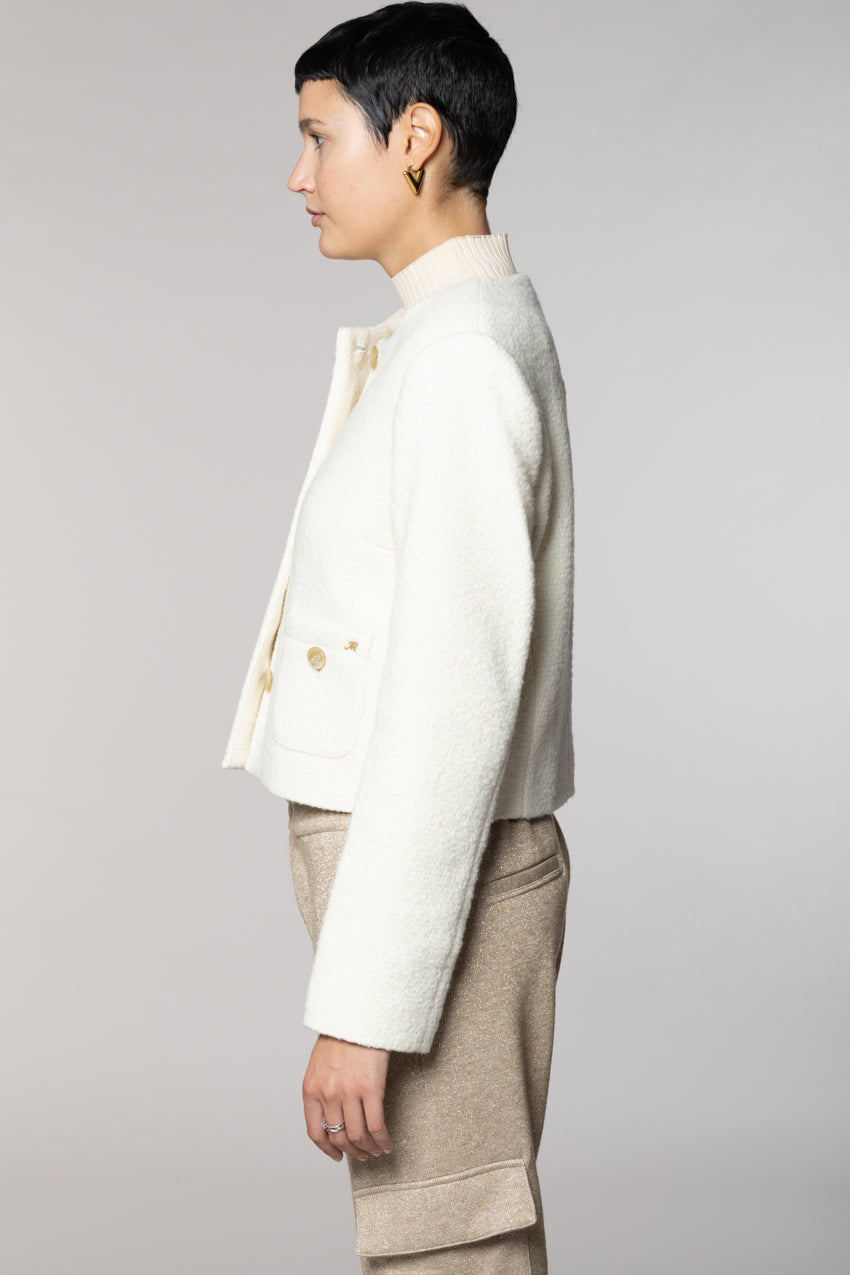Lou Lou women’s cropped jacket in wool-blend bouclé