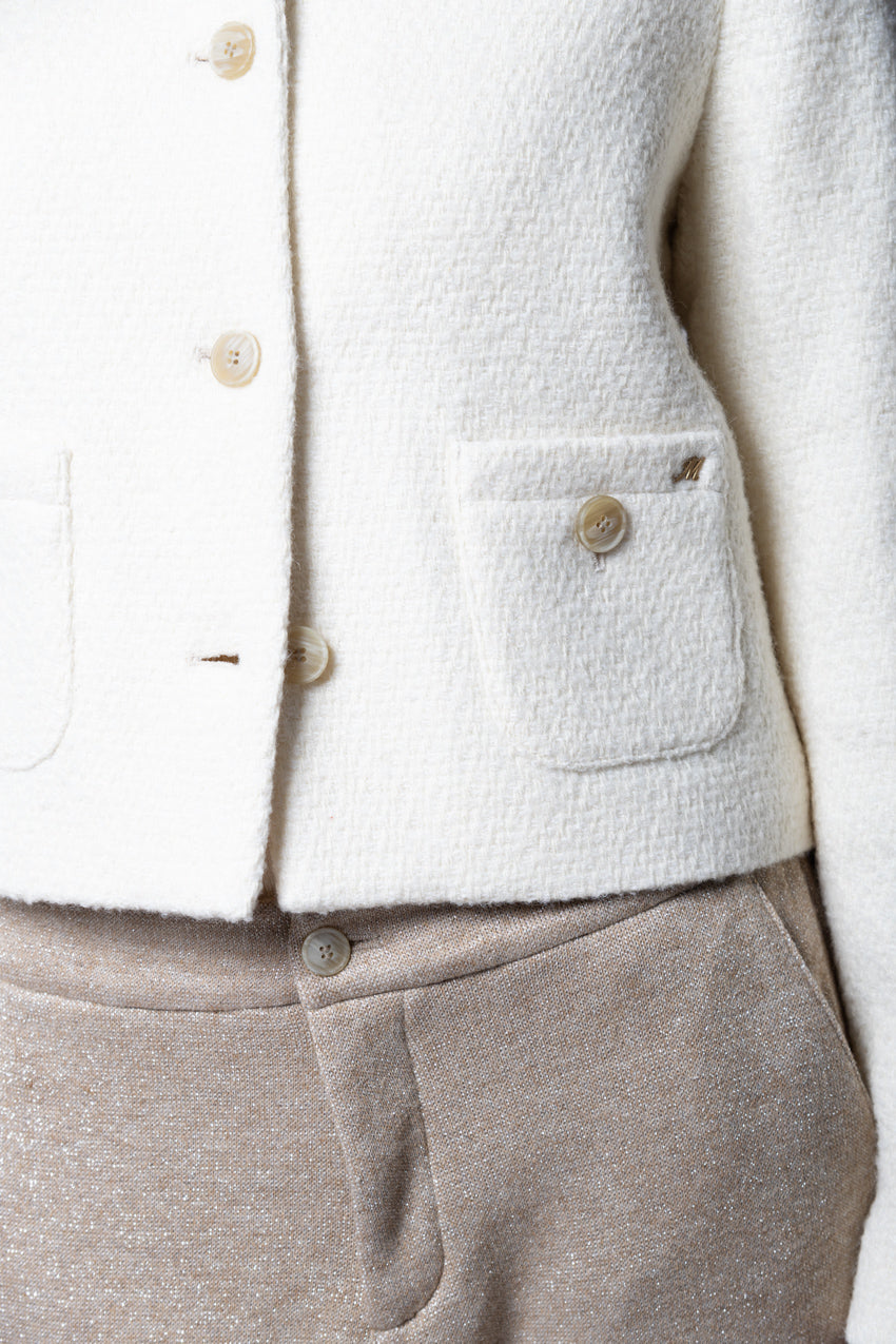 Lou Lou giacca cropped donna in bouclé misto lana