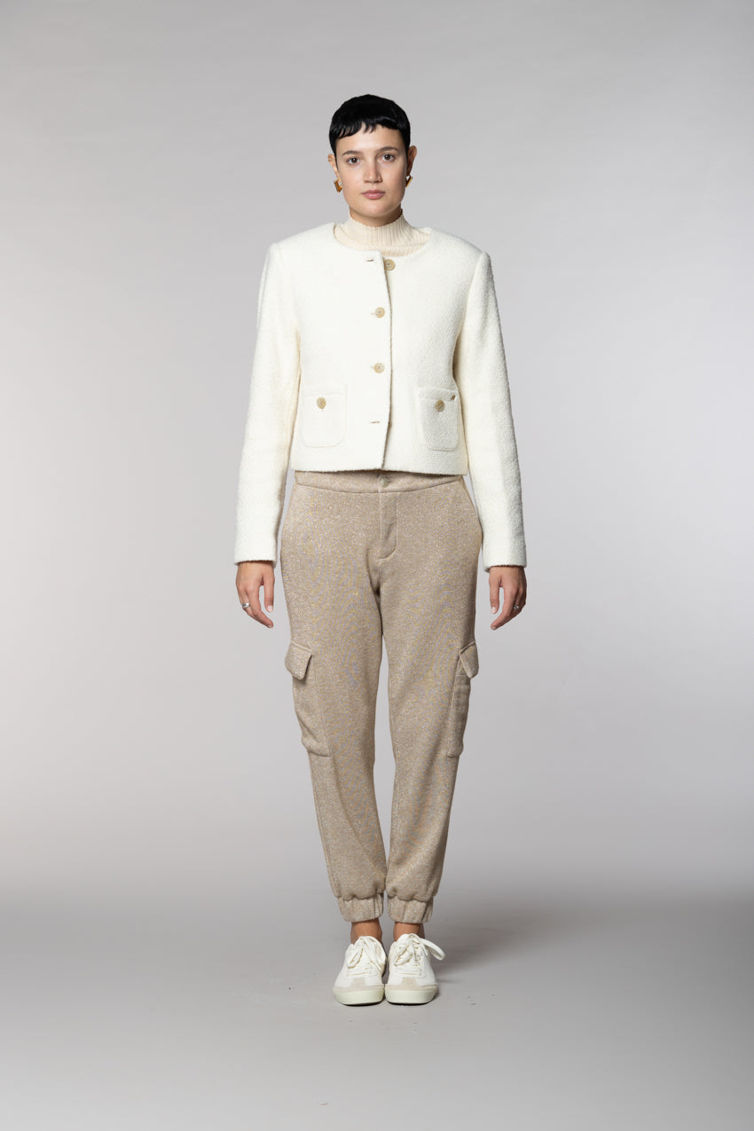Lou Lou women’s cropped jacket in wool-blend bouclé