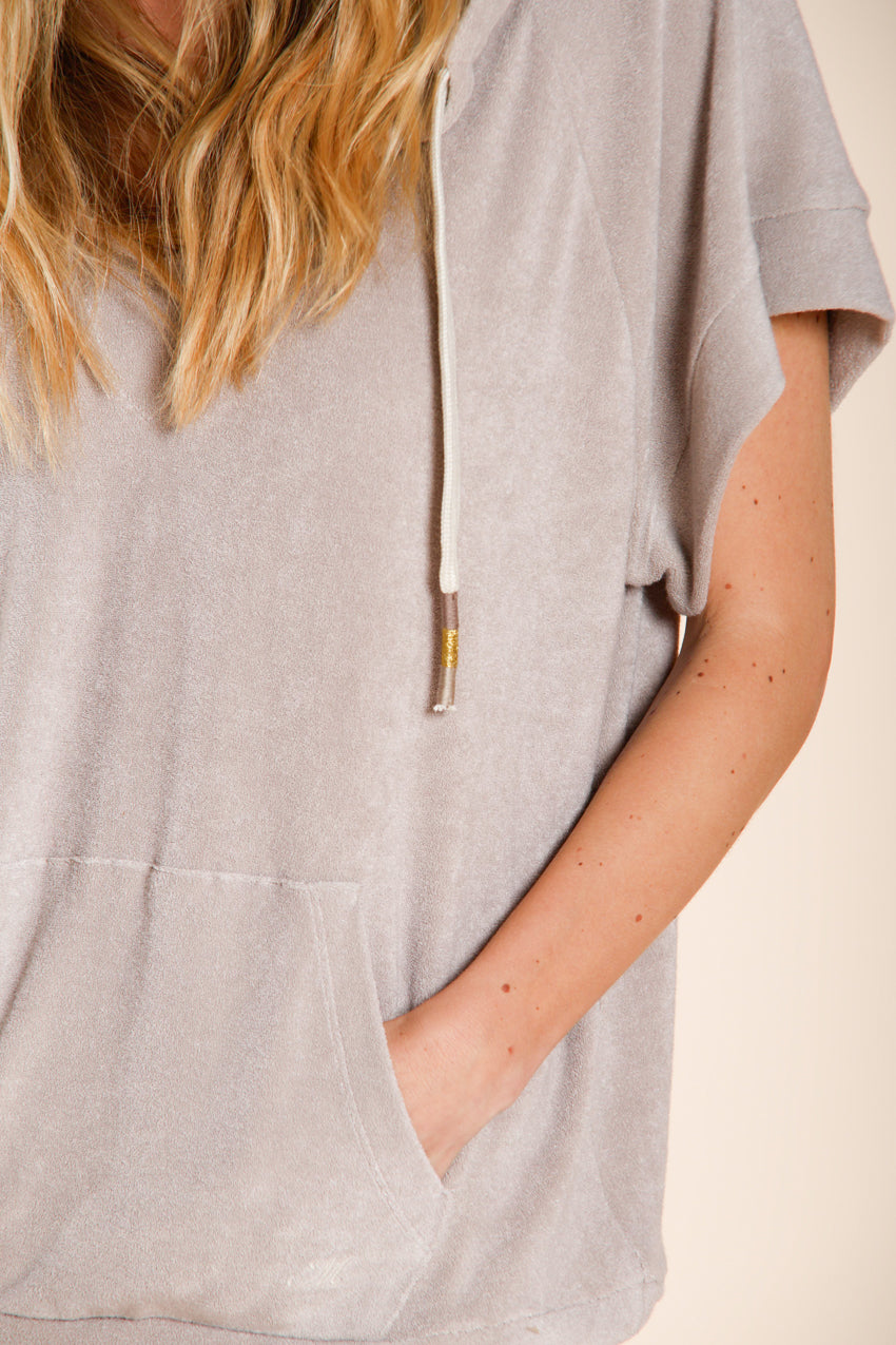 Marta felpa donna a manica corta in jersey spugna