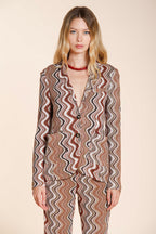 Helena giacca donna in maglia fantasia onda lurex