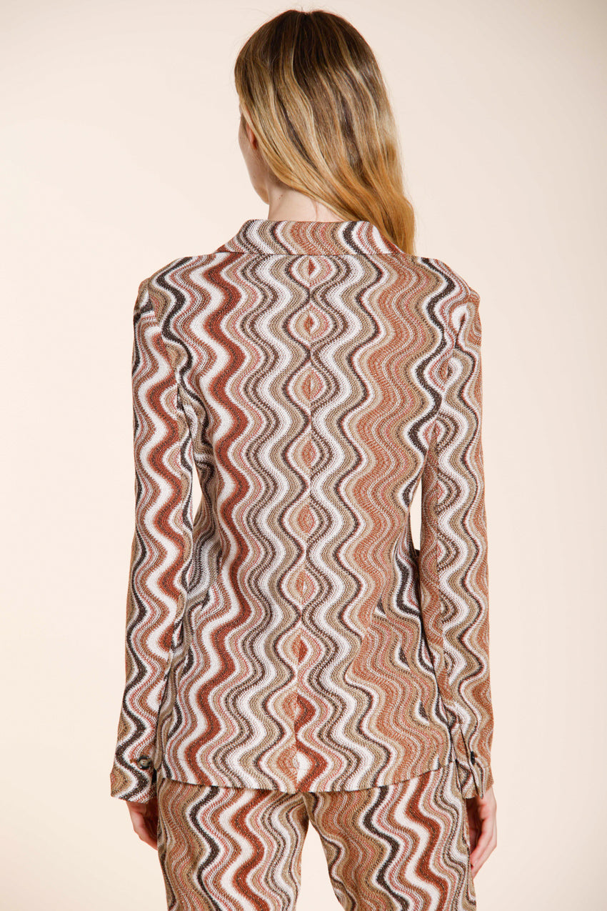 Helena giacca donna in maglia fantasia onda lurex