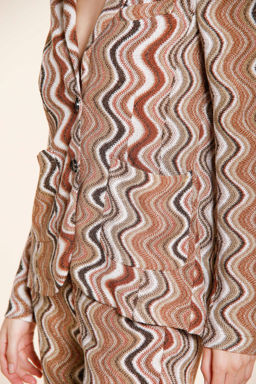 Helena giacca donna in maglia fantasia onda lurex