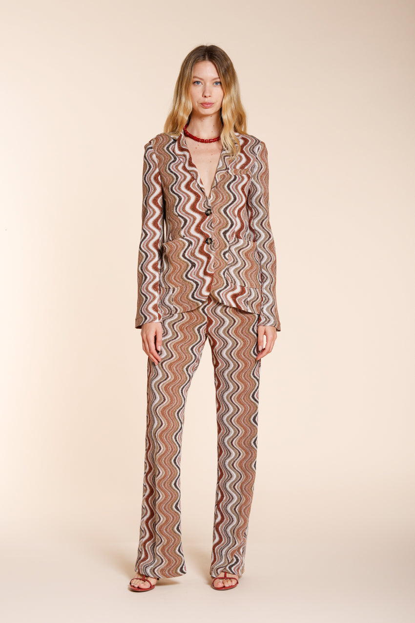 Helena giacca donna in maglia fantasia onda lurex