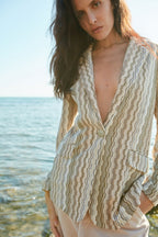 Irene blazer mujer en jersey fantasía de rayas