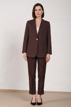 Irene blazer mujer en tela de mezcla de lino y viscosa