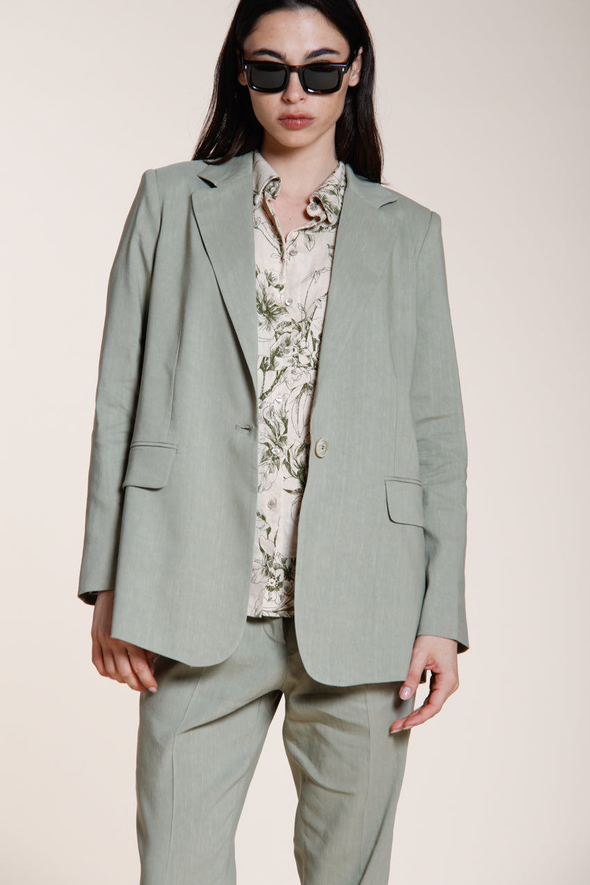 Irene women's blazer in linen and viscose blend canvas