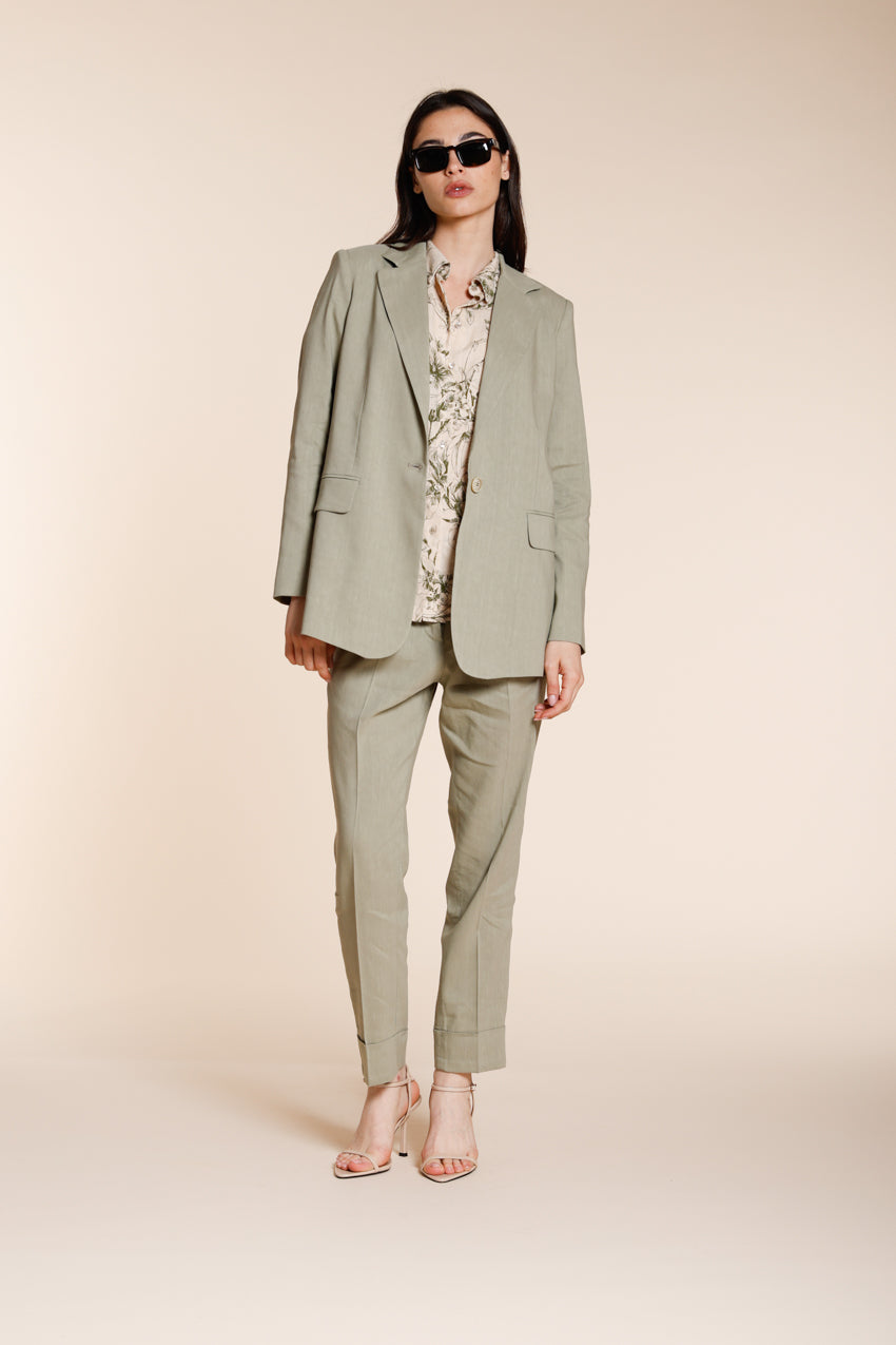 Irene blazer donna in tela misto lino e viscosa