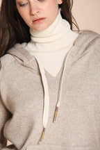 Foto 2 Hoodie felpa donna con cappuccio in jersey con lurex