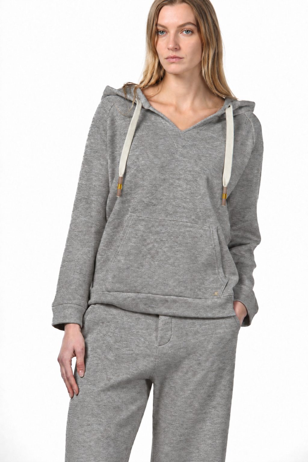 Hoodie sudadera de mujer en jersey efecto punto