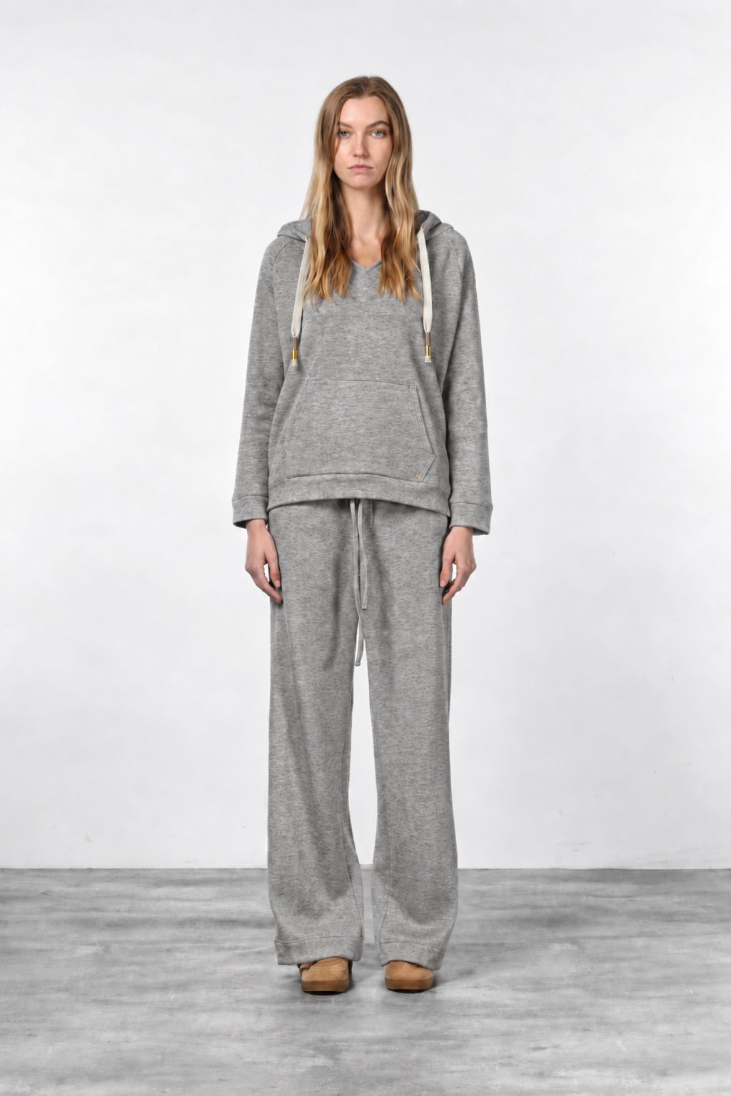 Hoodie sudadera de mujer en jersey efecto punto