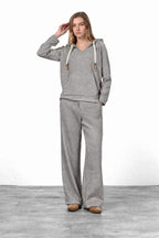 Hoodie sudadera de mujer en jersey efecto punto