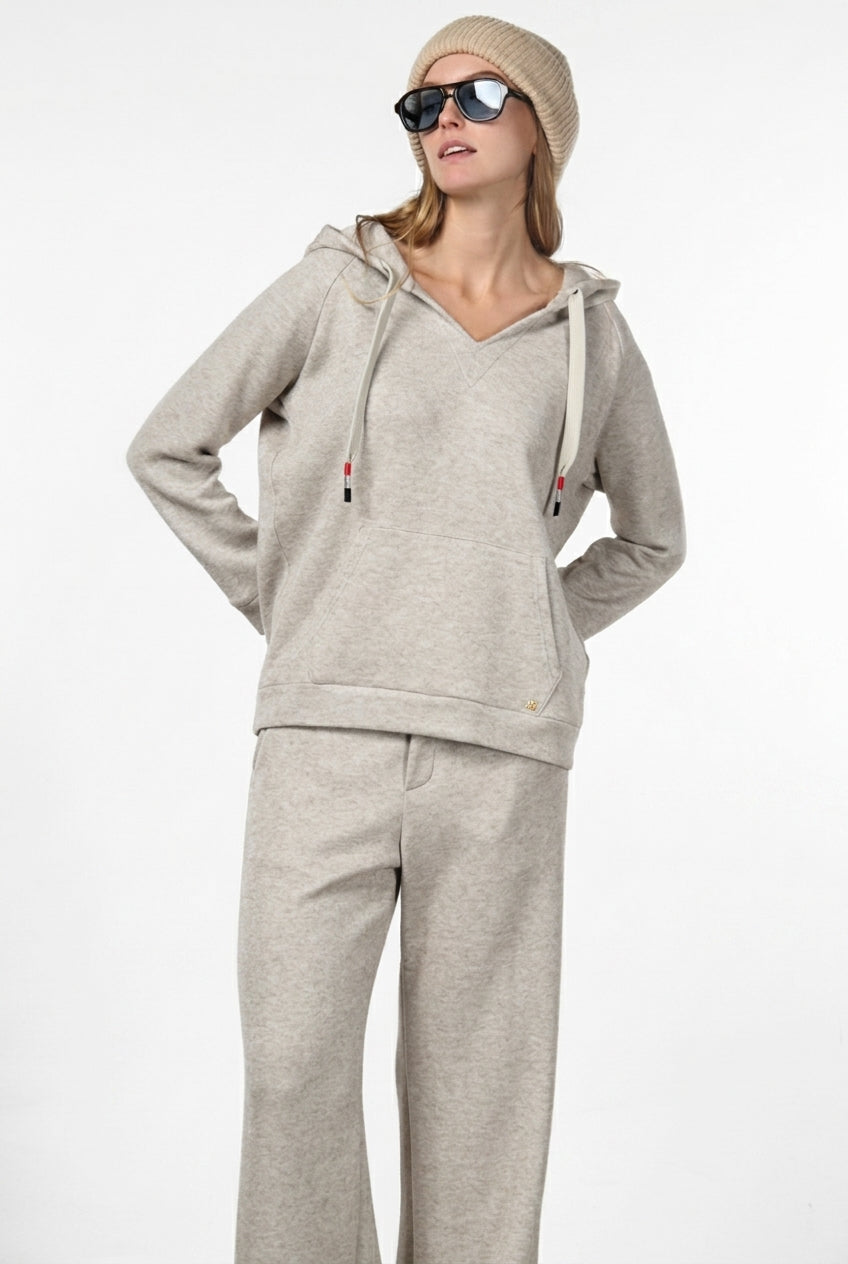 Hoodie Damen-Sweatshirt aus Jersey in Strickoptik